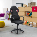 GP Fire rød design ergonomisk gamer kontorstol i eco læder til gaming På Tilbud