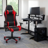 Fire rød racer design ergonomisk gamer kontorstol i eco læder til gaming På Tilbud