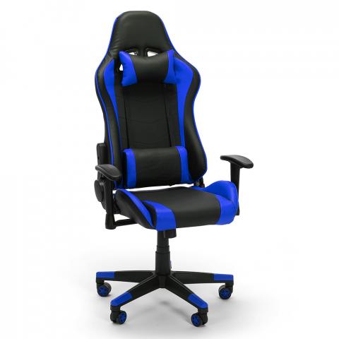 Sky blå racer design ergonomisk gamer kontorstol i eco læder til gaming