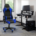 Sky blå racer design ergonomisk gamer kontorstol i eco læder til gaming På Tilbud