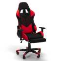 Misano Fire rød racer design ergonomisk gamer kontorstol i stof til gaming Tilbud