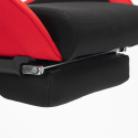 Misano Fire rød racer design ergonomisk gamer kontorstol i stof til gaming Mængderabat