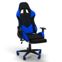 Misano Sky blå racer design ergonomisk gamer kontorstol i stof til gaming Tilbud