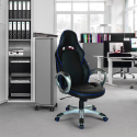 Classic Sky blå design ergonomisk gamer kontorstol i eco læder til gaming På Tilbud