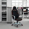 Classic Fire rød design ergonomisk gamer kontorstol i eco læder til gaming På Tilbud