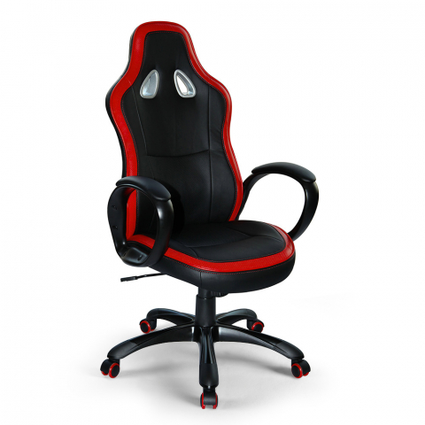 Super Sport Fire rød ergonomisk gamer kontorstol i eco læder til gaming
