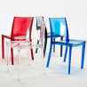 Sæt med 18 B-Side Grand Soleil stabelbar gennemsigtig spisebord stol plast 