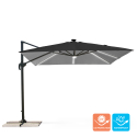 Sort parasol med justerbar arm decentraliseret stang med 3x3m Led sollys Paradise Light Noir Tilbud