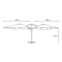 Oslo 3x3 m stor kvadratisk dobbelt hænge parasol til udendørs med tilt Billig