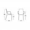 Vanity Arm Scab stabelbare spisebords stol med armlæn i blank plastik Udsalg