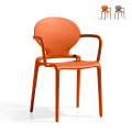 Gio Arm Scab design stabelbare spisebords stol med armlæn i technopolymer Kampagne