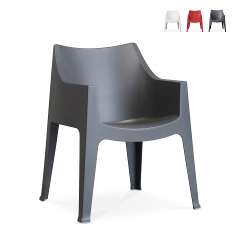 Coccolona Scab stabelbare spisebords stol med armlæn i polypropylen