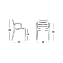 Sunset Scab design stabelbare spisebords stol med armlæn i technopolymer Pris