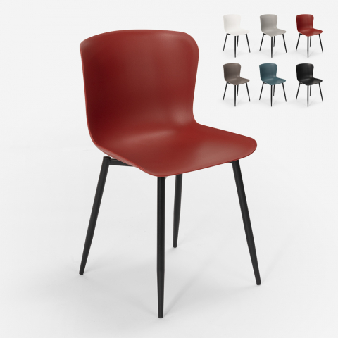 Chloe AHD design spisebords stol plast mange farver sorte metal ben
