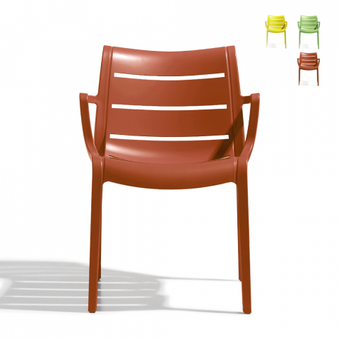 Sunset Scab design stabelbare spisebords stol med armlæn i technopolymer Kampagne