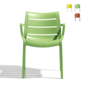 Sunset Scab design stabelbare spisebords stol med armlæn i technopolymer På Tilbud