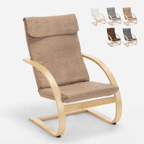 Aarhus nordisk design ergonomisk lænestol i bøgetræ og med stofbetræk