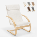 Aarhus nordisk design ergonomisk lænestol i bøgetræ og med stofbetræk På Tilbud