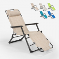 Emily Lux foldbar liggestol campingstol havestol justerbar ryglæn fodstøtte Kampagne