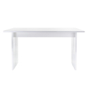 Bologna blankt hvidt spisebord træ 160x90 cm rektangulær til stue køkken Udsalg