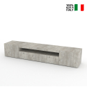 Daiquiri Concrete L tv bord betonfarve lav skænk med 2 skabe og 1 klaplåge På Tilbud