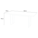 Bologna blankt hvidt spisebord træ 160x90 cm rektangulær til stue køkken Udvalg