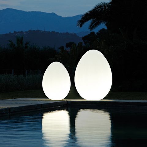 Dino Slide æggeformet gulvlampe plast lampe led lys forskellig størrelse Kampagne