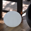 Molly Slide kugleformet gulvlampe plast lampe led lys udendørs indendørs På Tilbud