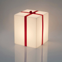 Merry Cubo Slide gulvlampe julegaveformet lampe led lys med satin bånd På Tilbud