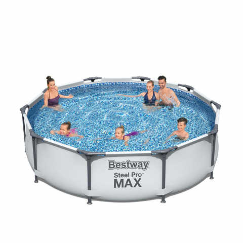 Bestway 56416 Steel Pro Max rund fritstående pool 366x76 cm badebassin Kampagne