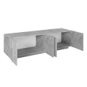 Ping Low L Concrete TV bord betonfarvet lav skænk med 2 rum og 4 låger Udsalg