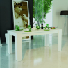 Lille blankt hvidt spisebord 90x160cm bord med udtræk 210cm Jesi Long Udsalg
