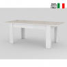 Lille blankt hvidt spisebord 90x160cm bord med udtræk 210cm Jesi Long På Tilbud