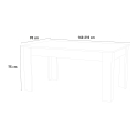 Lille blankt hvidt spisebord 90x160cm bord med udtræk 210cm Jesi Long Udvalg