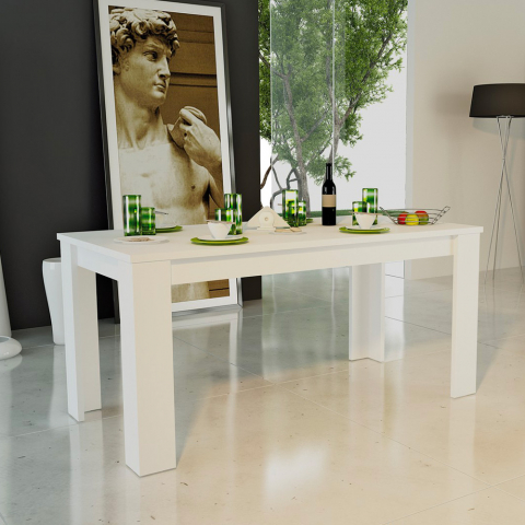Jesi Larch lille hvid spisebord 90x160cm bord med udtræk op til 210cm