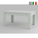 Jesi Larch lille hvid spisebord 90x160cm bord med udtræk op til 210cm På Tilbud