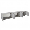 Ping Low XL Concrete TV bord betonfarvet lav skænk med 3 rum og 6 låger Udsalg