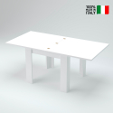 Jesi Liber lille blankt hvidt spisebord 90x90cm bord med udtræk 180cm På Tilbud