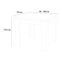 Jesi Liber Wood lille hvidt spisebord 90x90cm bord med udtræk til 180cm Rabatter