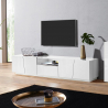 Vega Low XL tv bord hvid lav skænk 220 cm med 1 skuffe og 4 skabslåger Kampagne