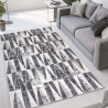 Double GRI005 rektangulær grå design tæppe til under spisebordet og sofa Kampagne