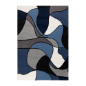 Milano BLU015 rektangulær blå design tæppe til under spisebordet og sofa På Tilbud