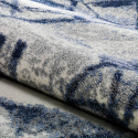Milano BLU014 rektangulær blå design tæppe til under spisebordet og sofa Tilbud