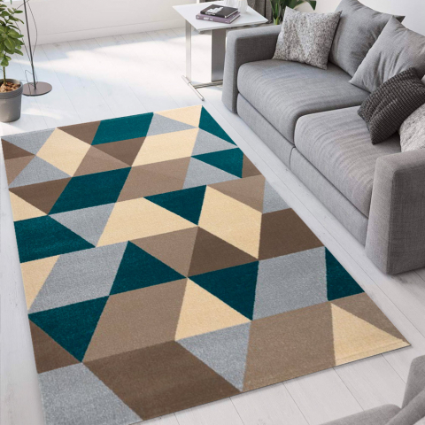 Milano GLO008 firkantet designer tæppe til under spisebordet og sofa