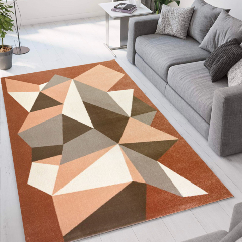 Milano GLO006 firkantet designer tæppe til under spisebordet og sofa