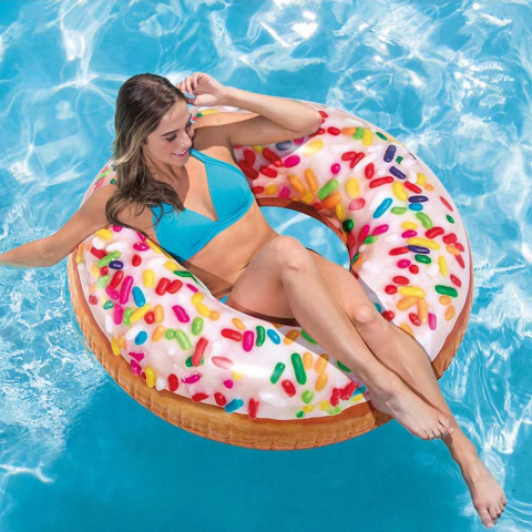 Intex 56263 Oppustelig Donut badering farverig krymmel til pool strand