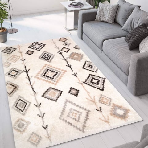 Marrakesh BIA002 firkantet allergivenligt tæppe under spisebordet sofa Kampagne