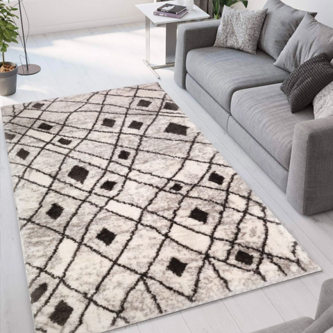 Marrakesh GRI001MK firkantet allergivenligt tæppe under spisebordet sofa Kampagne