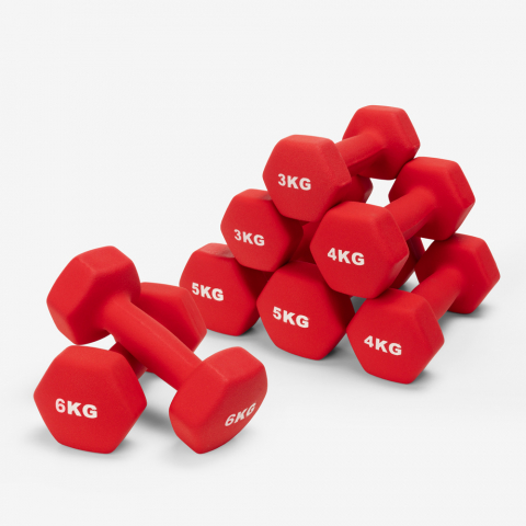Megara Full sæt 8 håndvægte dumbbell 3-6 kg træningsudstyr styrketræning Kampagne