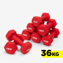 Megara Full sæt 8 håndvægte dumbbell 3-6 kg træningsudstyr styrketræning På Tilbud